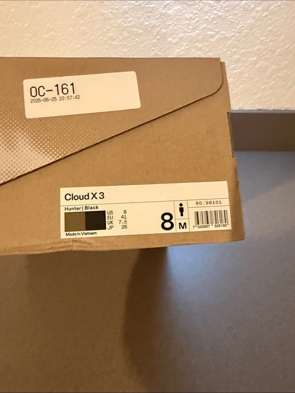 On cloud X3 in hunter and black. New with box.